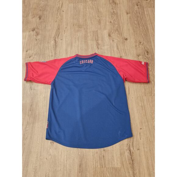 Stitches Embroidered Chicago Cubs Baseball Jersey Shirt XL Blue Red Pullover MLB - Picture 9 of 9